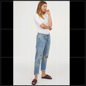 H&m boyfriend distressed jeans denim low waist 27 Made in Europe vtg cotton